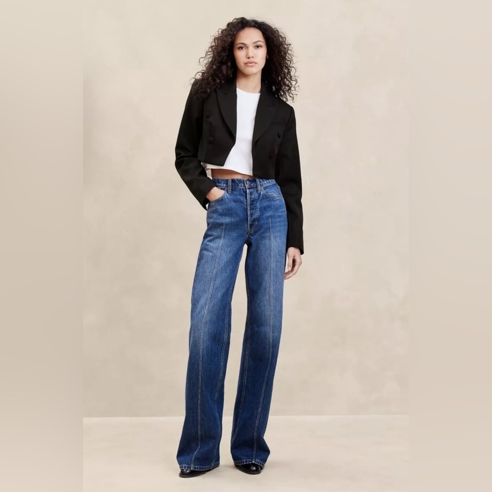 NWT Banana Republic Women’s Cara Cropped Tuxedo Jacket Size 4.